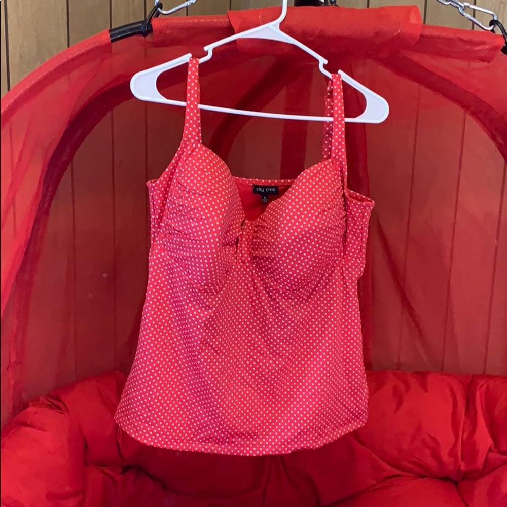 City chic 18/20 red polka dot retro bathing suit